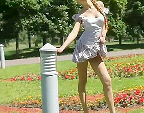 blonde girl - nude in public 2