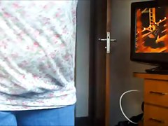 cam filmed a hottie walking in a room