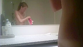 catch girl taking shower 2