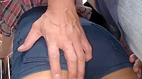 college girl gets several cumshots on her ass and panty