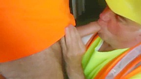 construction Step daddy feet, suck and fuck