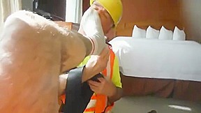 construction Step daddy feet, suck and fuck
