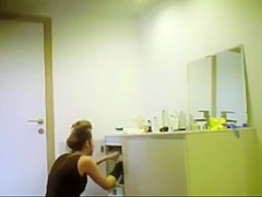 cums on an unaware woman