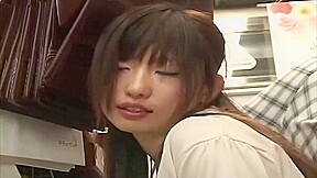 cute girl gets orgasm during working 3
