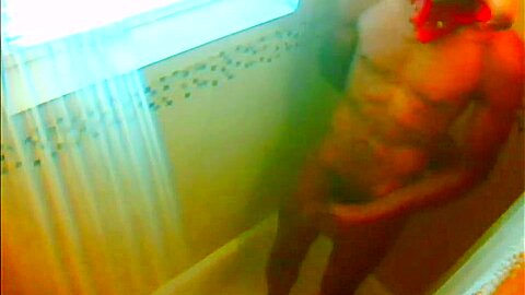 devil jerking off in the shower