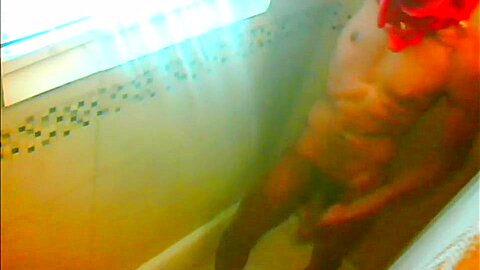 devil jerking off in the shower