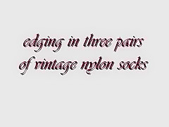 edging in three vintage nylon pairs