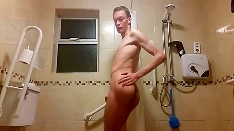 extremely skinny teen 18+ masturbates and takes a steamy shower (sexy body)