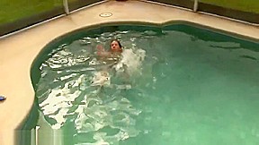 fat girl and the second girl sinking by falling out of the boat