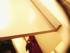 horny lady upskirt end up stripping to try clothes
