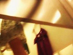 horny lady upskirt end up stripping to try clothes
