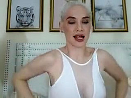 hot amateur gets dressed up and gets anal sex from two big dicks