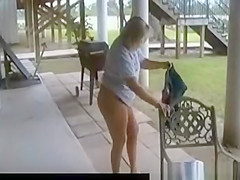 mature blonde showing off naked