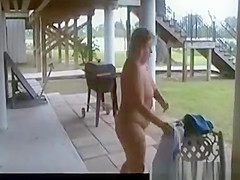 mature blonde showing off naked