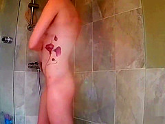 my tattooed Step sister in the shower