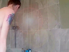my tattooed Step sister in the shower