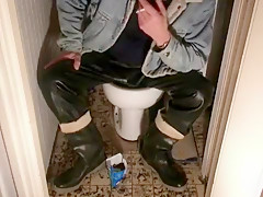 nlboots - rubber trousers, rubber boots, toilet