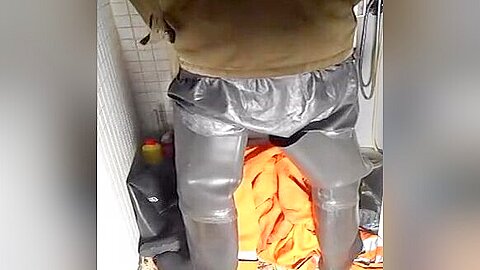 nlboots - rubber waders, rubber shorts and military shirt