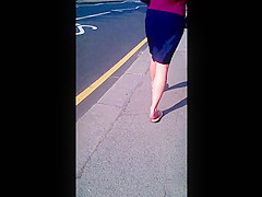 office girl in sandals