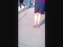 office girl in sandals