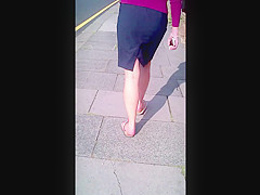 office girl in sandals