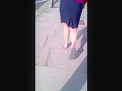 office girl in sandals