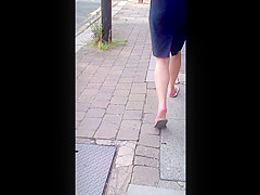 office girl in sandals