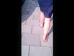 office girl in sandals