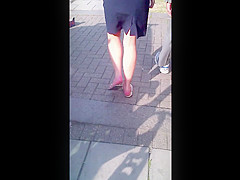 office girl in sandals