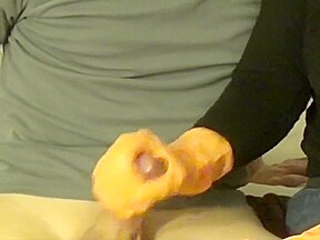 orange rubber glove