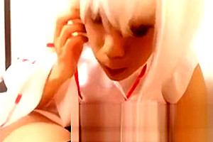 oriental Crossdresser Practice sucking penis