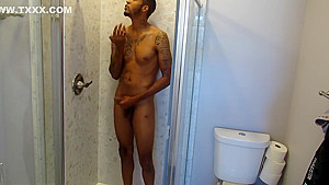 playing around leads to asian giving head in the shower