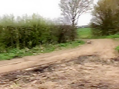 public masturbation by the train tracks with cumshot and pissing