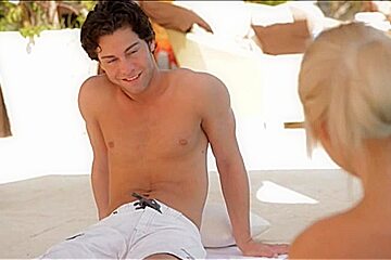 shocking threesome by the pool