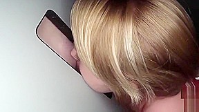 teen 18+ Babe Goes for the Glory hole deepthroat the first time