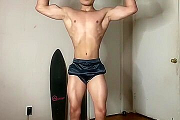 teen 18+ Bodybuilder Flexing