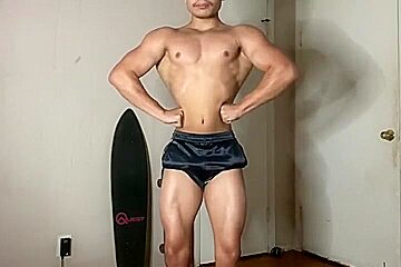 teen 18+ Bodybuilder Flexing