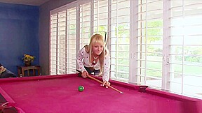 teen 18+ Briana Blair doesn't know how to play snooker and loses a bet