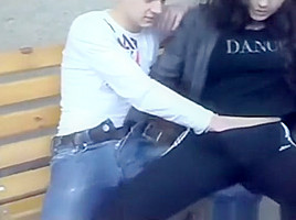 teen 18+ Lets 2 Friends Play With Her Pussy In Public
