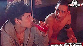 teen 18+ twink couple fucks anal in gay bar