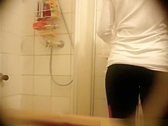 teen 18+ undressing and drying her body