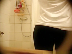 teen 18+ undressing and drying her body
