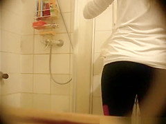teen 18+ undressing and drying her body