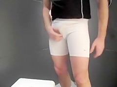 twink pissing in his Adidas tracksuit