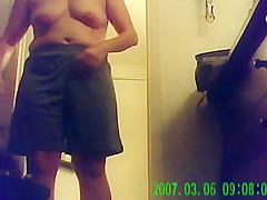 undressing for shower