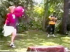 vintage interracial cheerleader