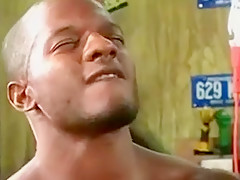 white dude gets cum on by many bbc`s